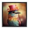 Stupell Industries Pastel Bird in Hat Framed Floater Canvas Wall Art